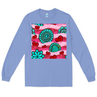 Colony Blue valentines day turquoise gemstone  and hearts Long Sleeve Tee - BundleAndBundleShop