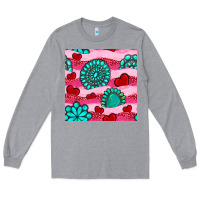 Heather Grey valentines day turquoise gemstone  and hearts Long Sleeve Tee - BundleAndBundleShop