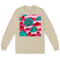 Mushroom valentines day turquoise gemstone  and hearts Long Sleeve Tee - BundleAndBundleShop