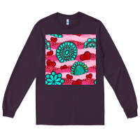 Plum valentines day turquoise gemstone  and hearts Long Sleeve Tee - BundleAndBundleShop