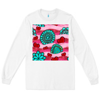 Valentines Day Turquoise Gemstone  And Hearts Long Sleeve Tee | Teevron