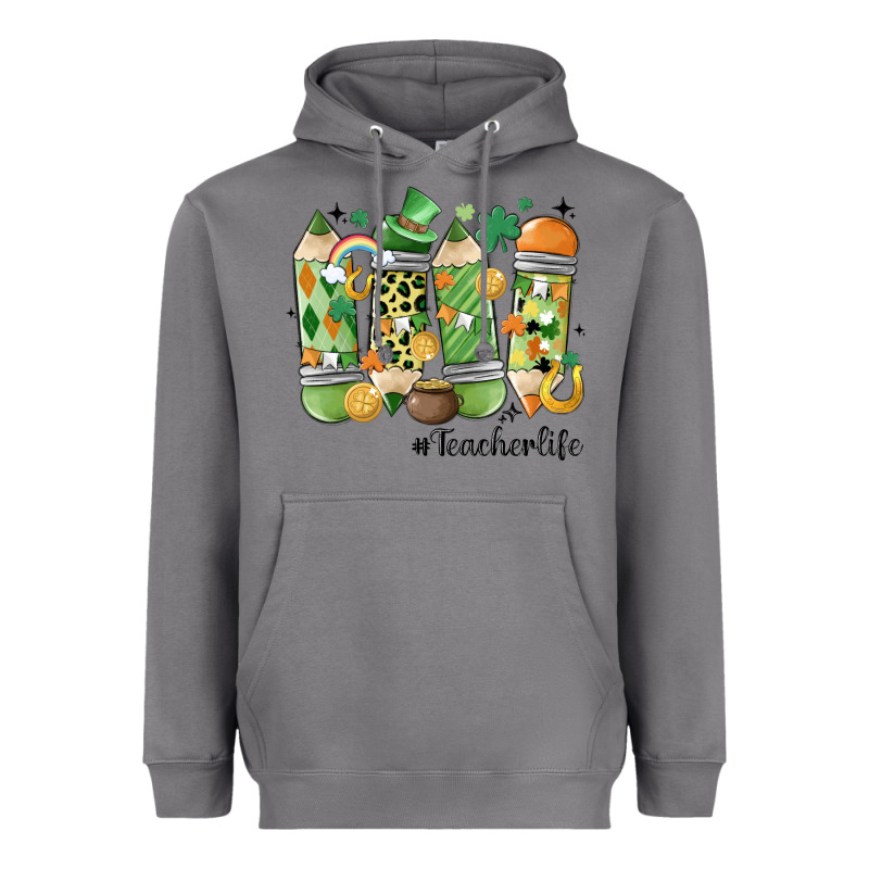 Retro Patricks Day Teacher Life Heavyweight Hoodie by MaliasSmallBusiness | Teevron