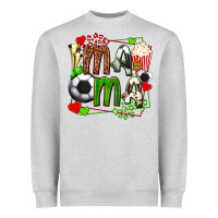 Heather Grey mama soccer with popcorn Heavyweight Sweatshirt - texasbilliewilder