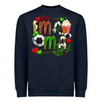 Navy mama soccer with popcorn Heavyweight Sweatshirt - texasbilliewilder