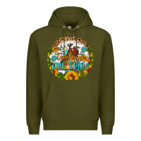 Army Green teaching my tribe round earring Premium Hoodie - BundleAndBundleShop