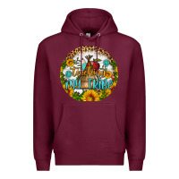 Burgundy teaching my tribe round earring Premium Hoodie - BundleAndBundleShop