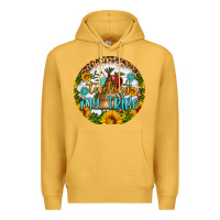 Mustard teaching my tribe round earring Premium Hoodie - BundleAndBundleShop