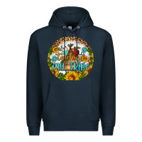 Navy teaching my tribe round earring Premium Hoodie - BundleAndBundleShop