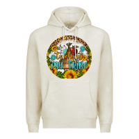 Oatmeal Heather teaching my tribe round earring Premium Hoodie - BundleAndBundleShop