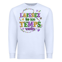 White laissez les bon temps rouler Premium Sweatshirt - MaliasSmallBusiness