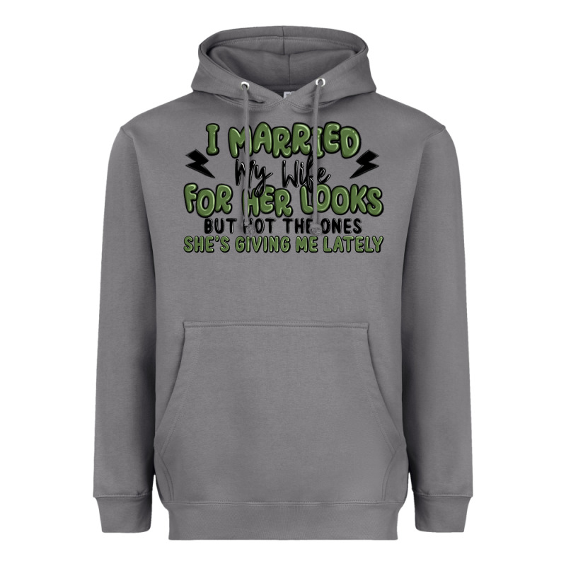 I Married My Wife For Her Looks Heavyweight Hoodie by MaliasSmallBusiness | Teevron
