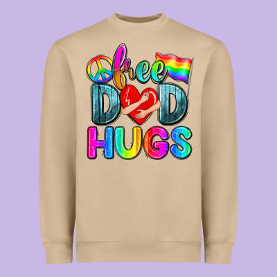 Free Dad Hugs Heavyweight Sweatshirt Designed By Zillion Design Studio
