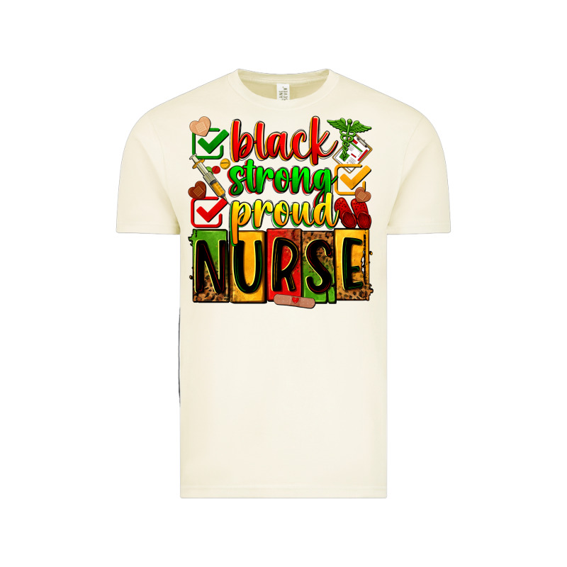 Black Strong Proud Nurse Juneteeenth Vintage Tee by Zillion Design Studio | Teevron