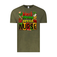 Vintage Olive Black strong proud Nurse juneteeenth Vintage Tee - Zillion Design Studio