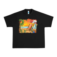 Black sunset beach background Urban Heavy Tee - BarkalooDesign