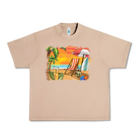 Burro sunset beach background Urban Heavy Tee - BarkalooDesign