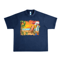 Navy sunset beach background Urban Heavy Tee - BarkalooDesign