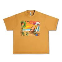 Peanut Butter sunset beach background Urban Heavy Tee - BarkalooDesign