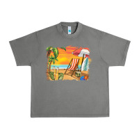 Tornado sunset beach background Urban Heavy Tee - BarkalooDesign
