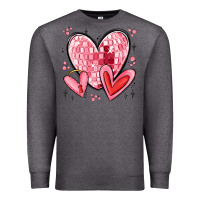Charcoal Heather valentines hearts Premium Sweatshirt - MaliasSmallBusiness