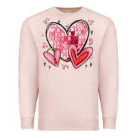 Pale Pink valentines hearts Premium Sweatshirt - MaliasSmallBusiness