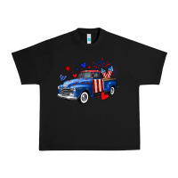 Black 4th of July American flag truck Urban Heavy Tee - Neo Western