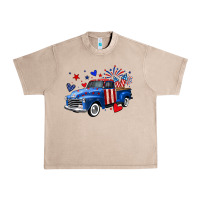 French Oak 4th of July American flag truck Urban Heavy Tee - Neo Western
