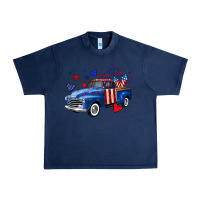 Navy 4th of July American flag truck Urban Heavy Tee - Neo Western