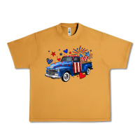 Peanut Butter 4th of July American flag truck Urban Heavy Tee - Neo Western