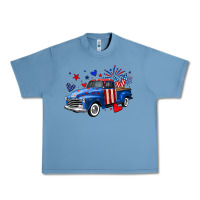 Pebble Blue 4th of July American flag truck Urban Heavy Tee - Neo Western