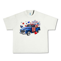 Pistachio 4th of July American flag truck Urban Heavy Tee - Neo Western