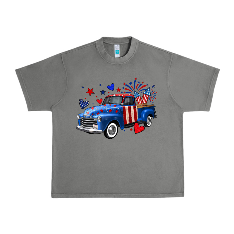 4th Of July American Flag Truck Urban Heavy Tee by Neo Western | Teevron