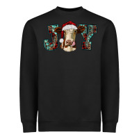 Black christmas joy with heifer cow Heavyweight Sweatshirt - RanaPortraitStore