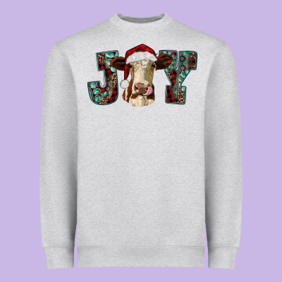 Christmas Joy With Heifer Cow Heavyweight Sweatshirt Designed By Ranaportraitstore