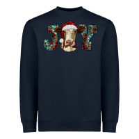 Navy christmas joy with heifer cow Heavyweight Sweatshirt - RanaPortraitStore