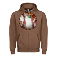 Chestnut western baseball leopard serape pattern Zipper Hoodie - Artiststas