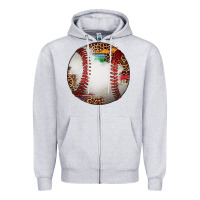 Western Baseball Leopard Serape Pattern Zipper Hoodie | Teevron