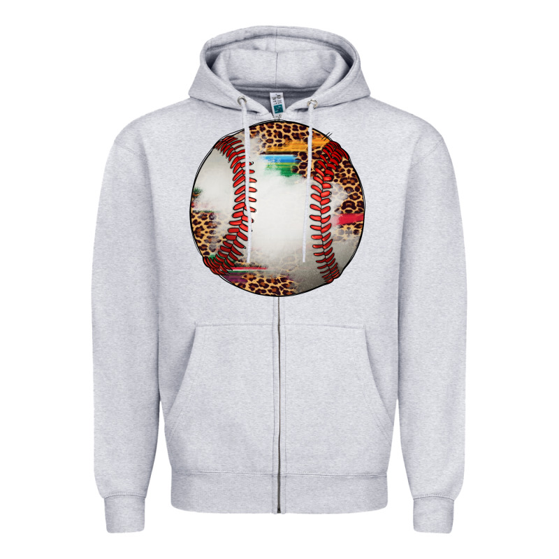 Western Baseball Leopard Serape Pattern Zipper Hoodie by Artiststas | Teevron