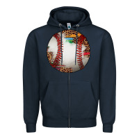 Navy western baseball leopard serape pattern Zipper Hoodie - Artiststas