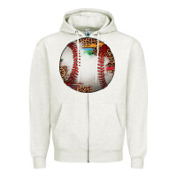 Oatmeal Heather western baseball leopard serape pattern Zipper Hoodie - Artiststas