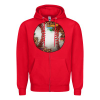Red western baseball leopard serape pattern Zipper Hoodie - Artiststas