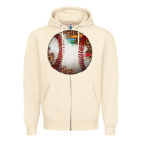 Sandshell western baseball leopard serape pattern Zipper Hoodie - Artiststas