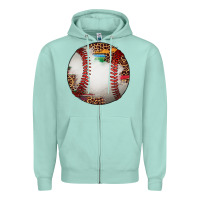 Seafoam western baseball leopard serape pattern Zipper Hoodie - Artiststas