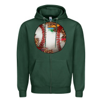 Sports Green western baseball leopard serape pattern Zipper Hoodie - Artiststas