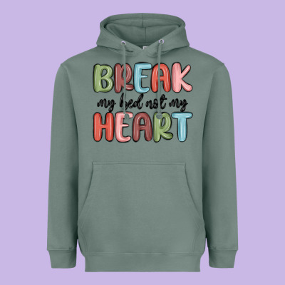 Break My Bed Not My Heart Heavyweight Hoodie Designed By Maliassmallbusiness