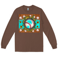 Chestnut baseball turquoise sunflower Long Sleeve Tee - JahusDesignShop
