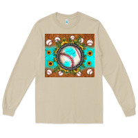 Baseball Turquoise Sunflower Long Sleeve Tee | Teevron