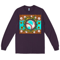 Plum baseball turquoise sunflower Long Sleeve Tee - JahusDesignShop