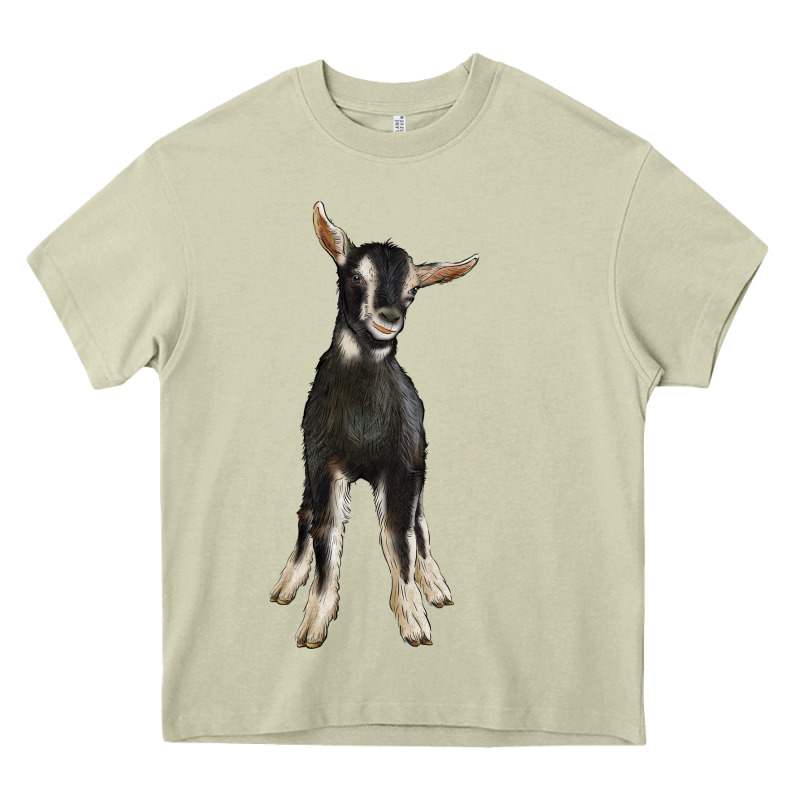 Hand Drawn Baby Alpine Goat Heavy Core Tee by LillyAllenDesigns | Teevron