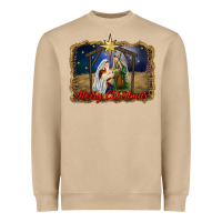 Merry Christmas Holy Family Heavyweight Sweatshirt | Teevron
